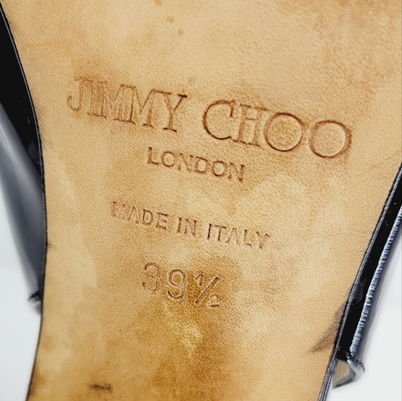 Jimmy Choo Soft Patent Pointed-Toe Slingback Pump in Black Size 8.5 - Picture 10 of 13